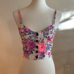 Bright floral crop top